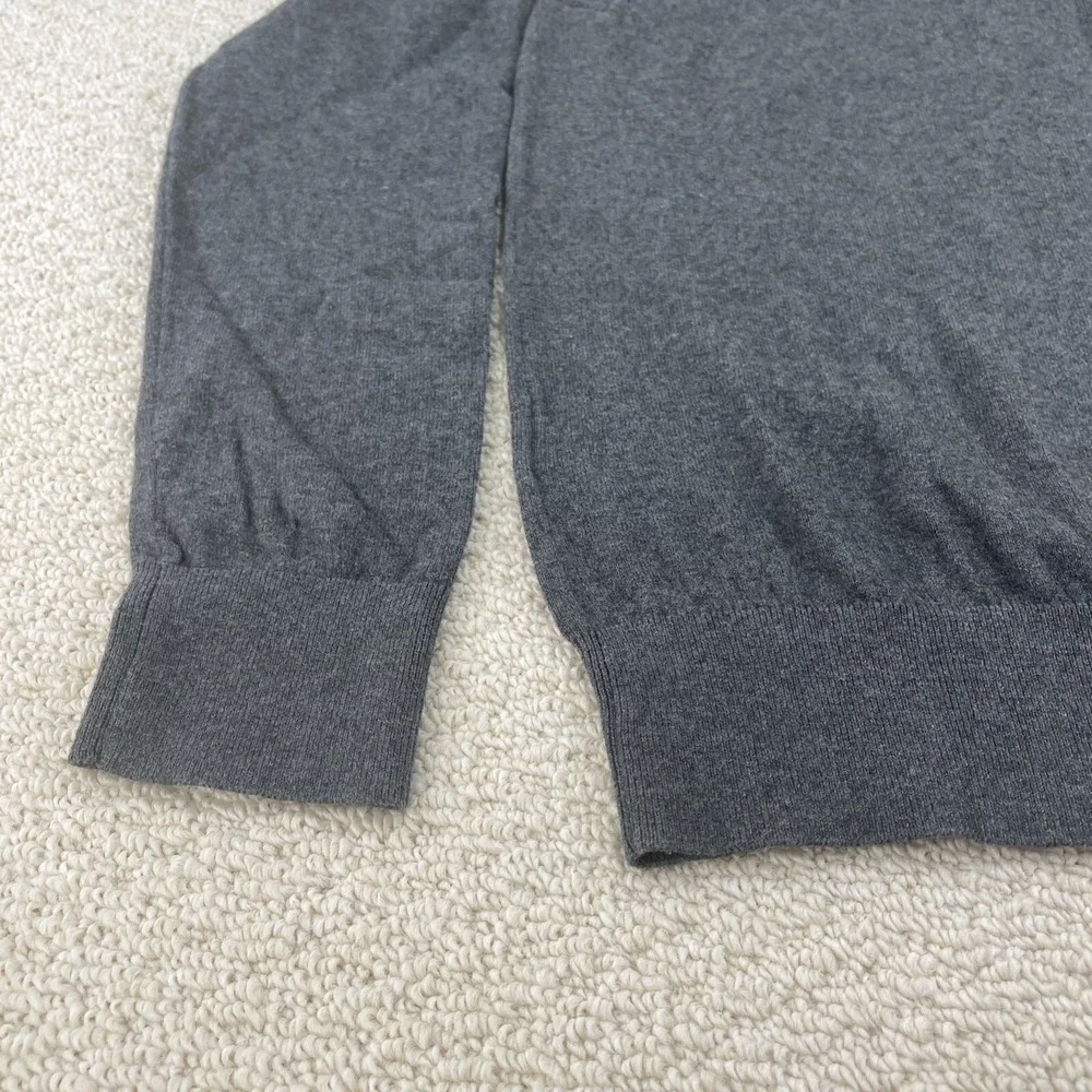 Banana Republic Men's Sweater L Gray‎ 1/4 Zip Cashmere Cotton Classic